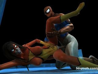 मकड़ी बकवास - स्पाइडरमैन और spiderwoman नीचे उतरो और गंदे